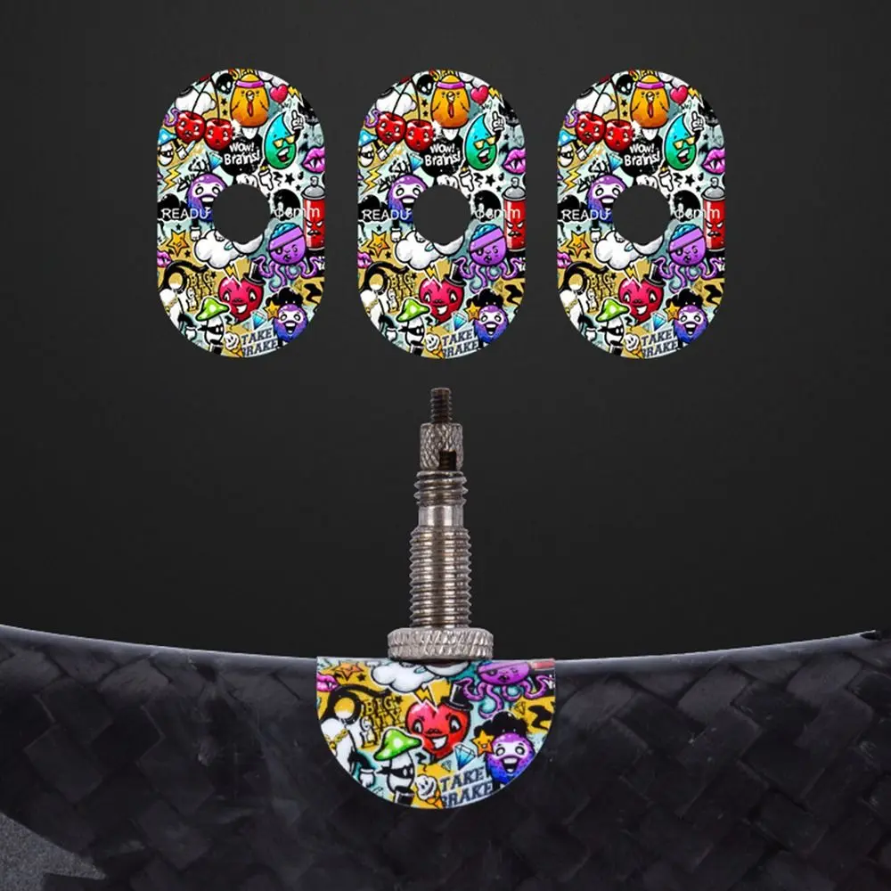 3PCS/Set Bicycle Multicolor Valve Sticker PVC MTB/Road Bike Valve Pad Stickers Valve Pad Stickers Equipment Cycling Accessories