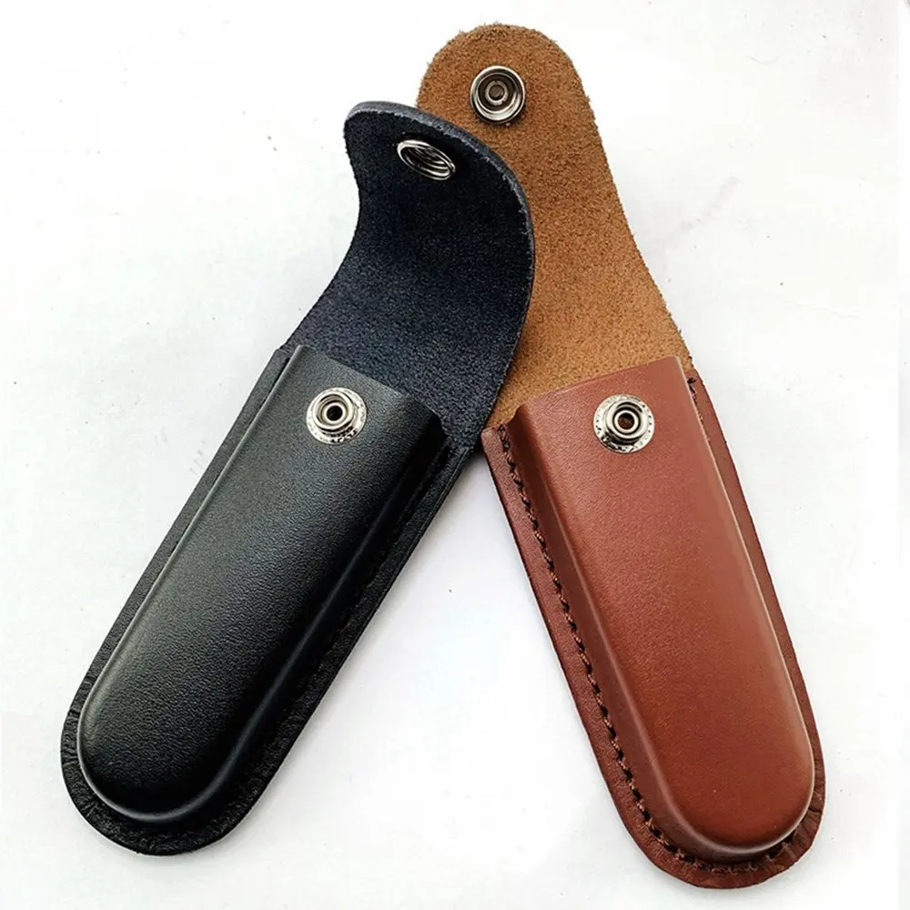 Multitool Leather Pouch Foldable Knife Sheath Fixed Blade Scabbard Holster Belt Loop Clip Case Holder Outdoor Waist Bag