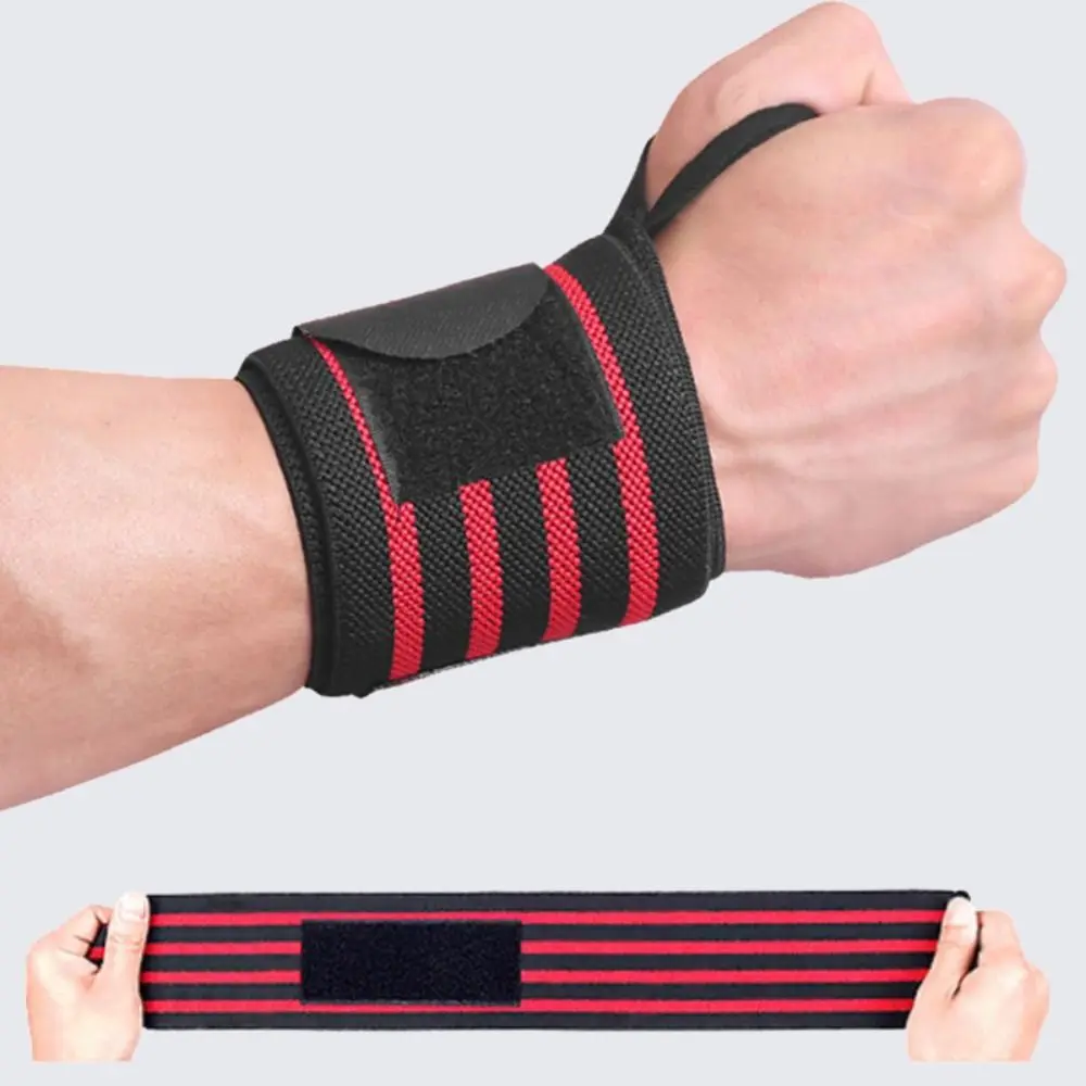 1PC/Pair Wristband Weight Lifting Gym Training Wrist Support Brace Straps Thumb Loop Powerlifting Wraps for Strength Training