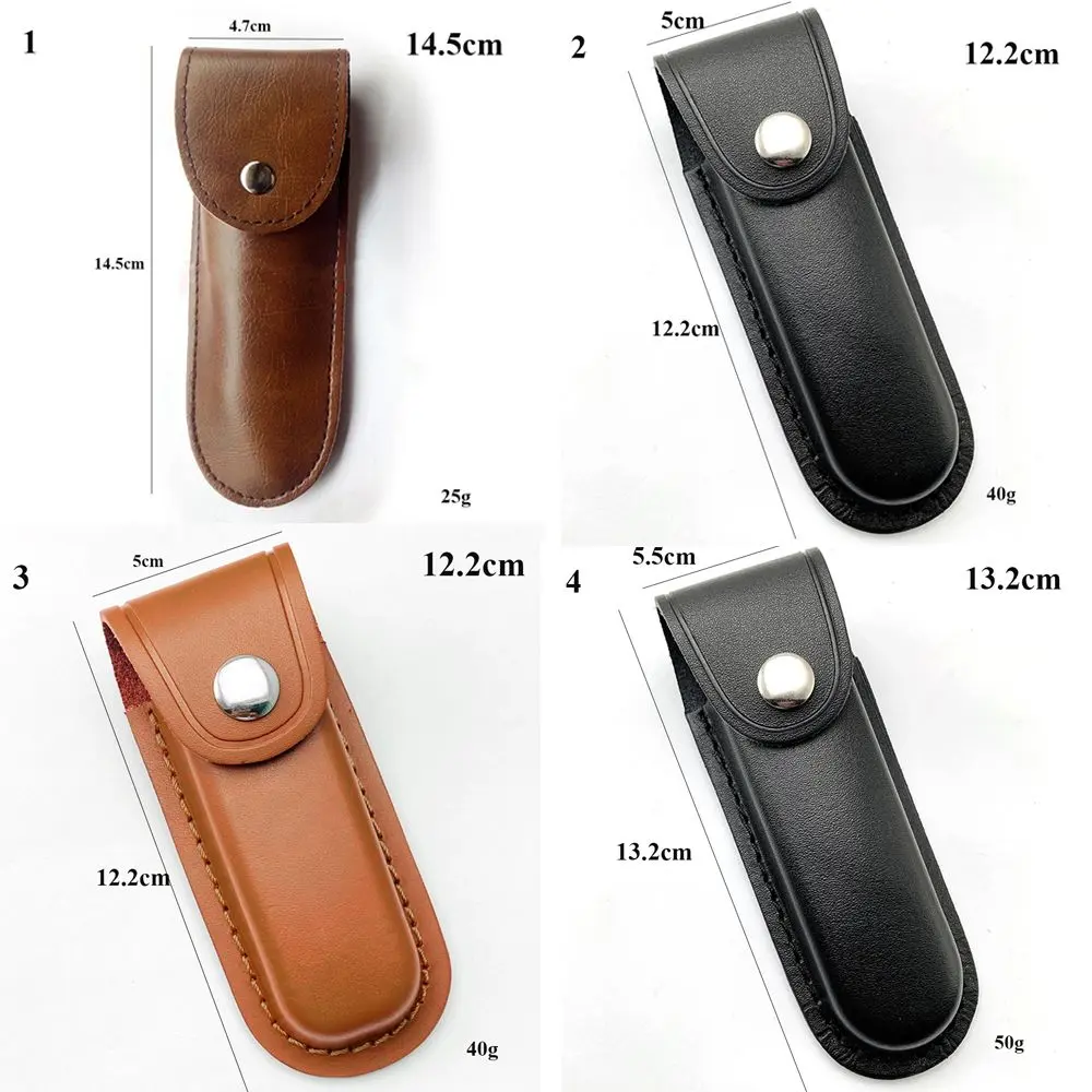 Multitool Leather Pouch Foldable Knife Sheath Fixed Blade Scabbard Holster Belt Loop Clip Case Holder Outdoor Waist Bag