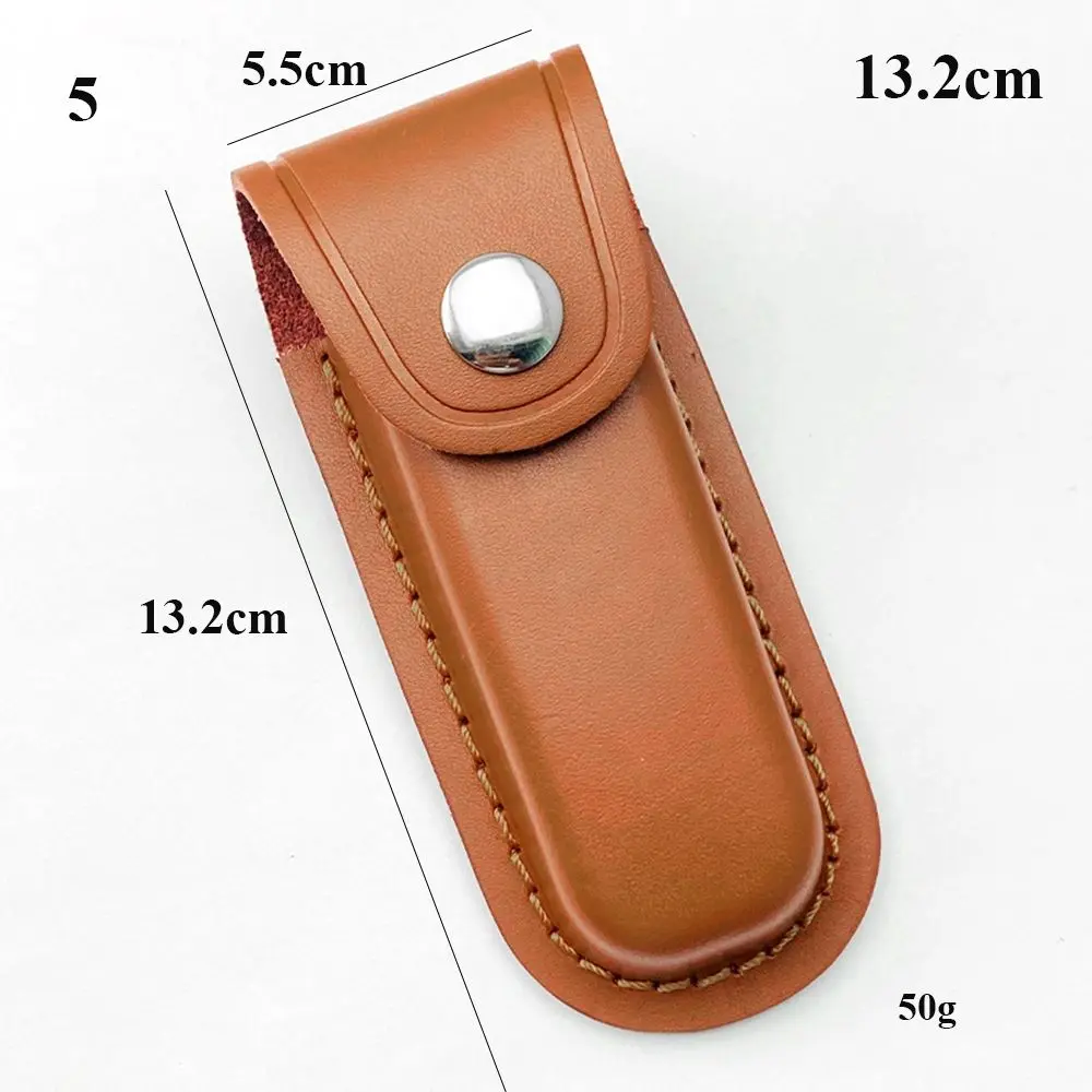Multitool Leather Pouch Foldable Knife Sheath Fixed Blade Scabbard Holster Belt Loop Clip Case Holder Outdoor Waist Bag