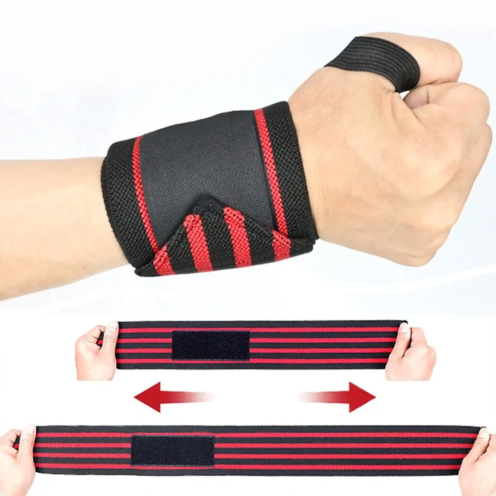 1PC/Pair Wristband Weight Lifting Gym Training Wrist Support Brace Straps Thumb Loop Powerlifting Wraps for Strength Training