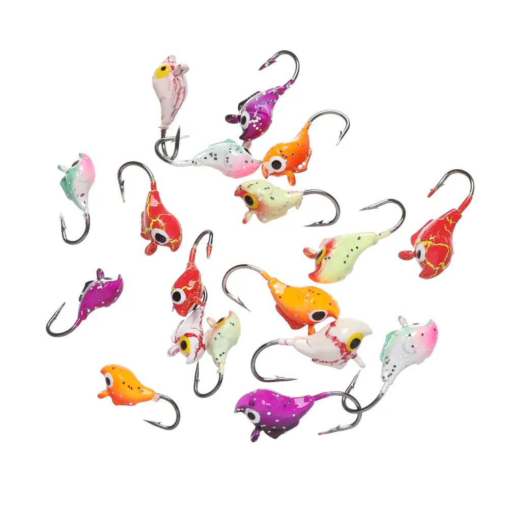 6Pcs/Set 0.5~1.8g Winter Ice Fishing Lure Ants Shaped Colored Artificial Soft Bait Jig Head Small Ice Fishing Hook For Lure Worm