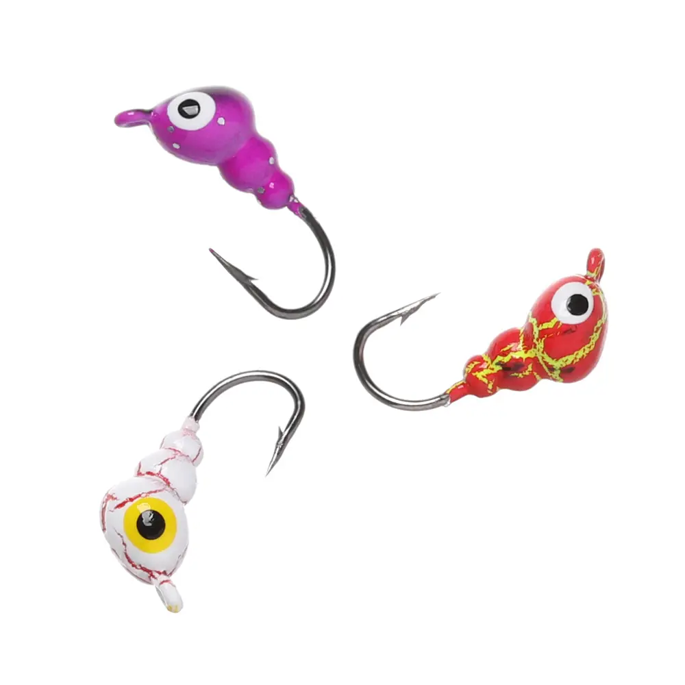 6Pcs/Set 0.5~1.8g Winter Ice Fishing Lure Ants Shaped Colored Artificial Soft Bait Jig Head Small Ice Fishing Hook For Lure Worm