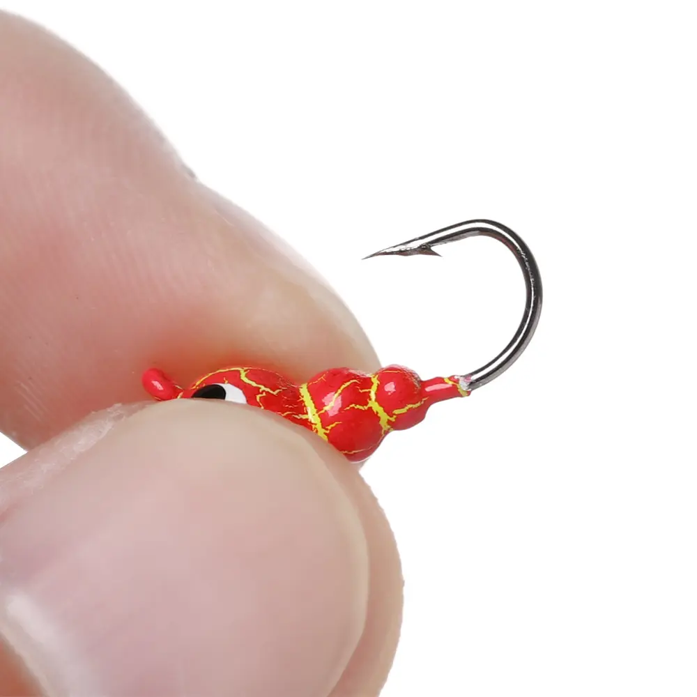 6Pcs/Set 0.5~1.8g Winter Ice Fishing Lure Ants Shaped Colored Artificial Soft Bait Jig Head Small Ice Fishing Hook For Lure Worm