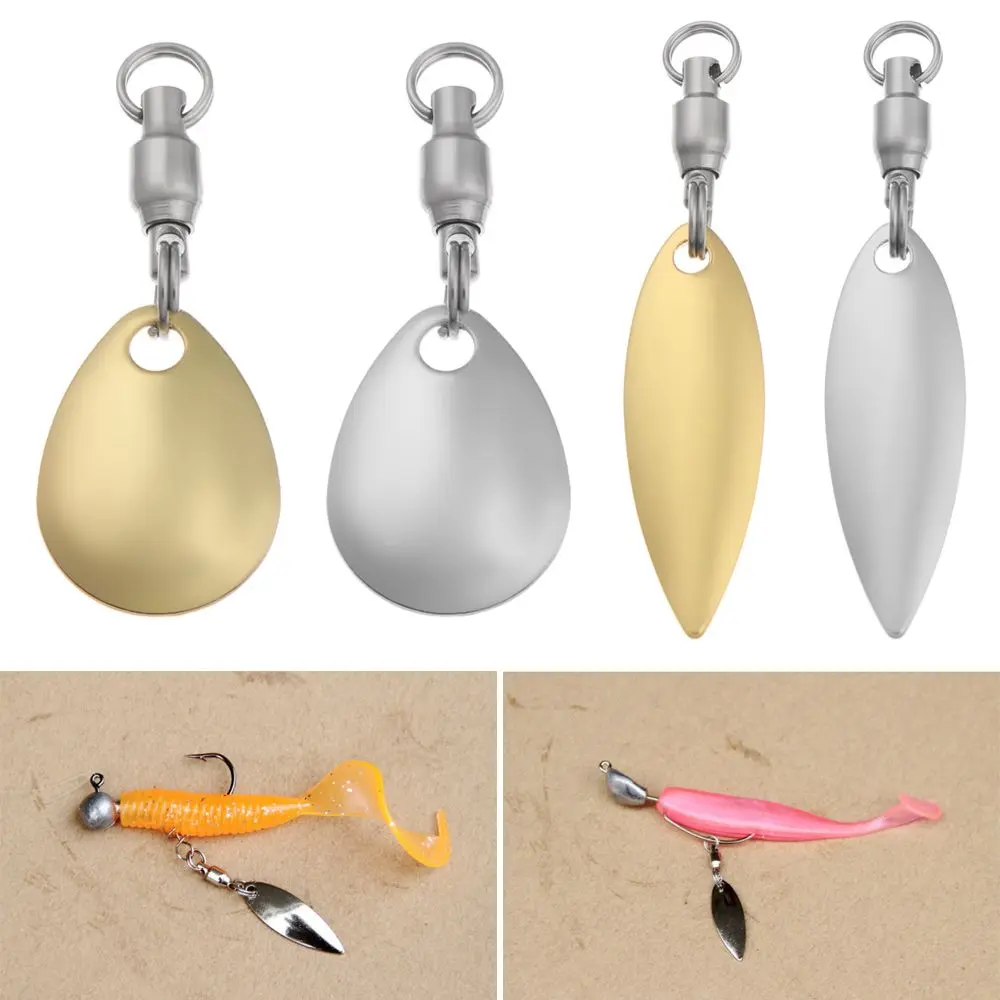 7Pcs Water Droplets/Willow Leaves Shaped Metal Lure DIY Fishing Attractor Spinner Blade VIB Reflective Sequin Spoon Fishing Tool