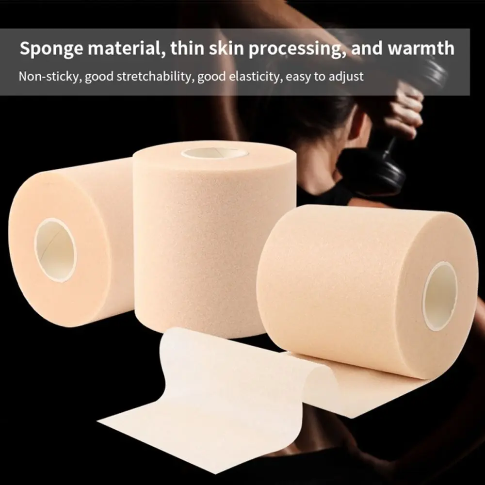 1 Roll Badminton Racket Grips Tape PU Foam Bandage Elbow Pads Badminton Racket Overgrip Shock-absorbing Sweat-absorbing Tape