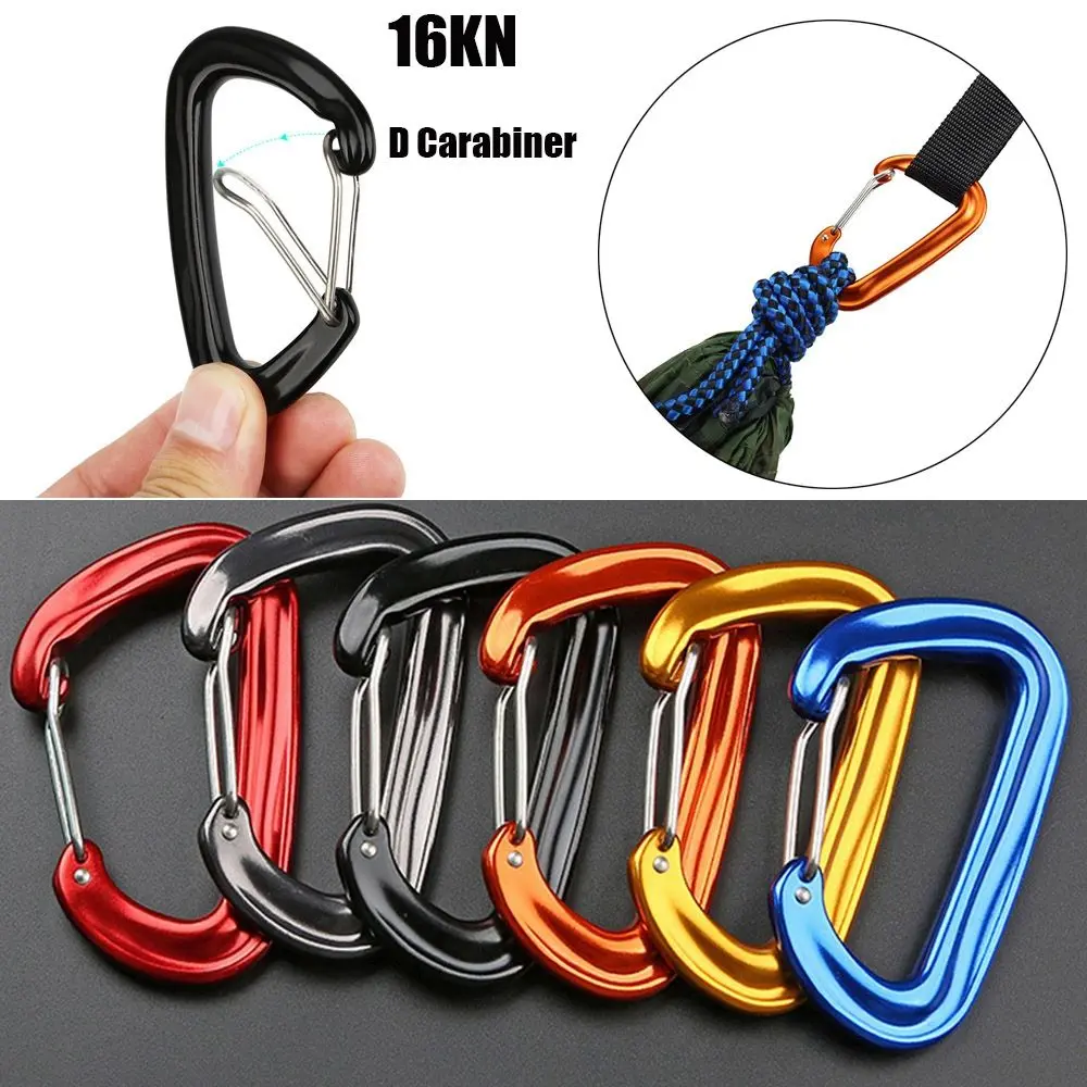 Professional Carabiner D Shape Mountaineering Buckle Hook 16KN Safety Buckle Climbing Lock Outdoor Climbing Equipment Accessory