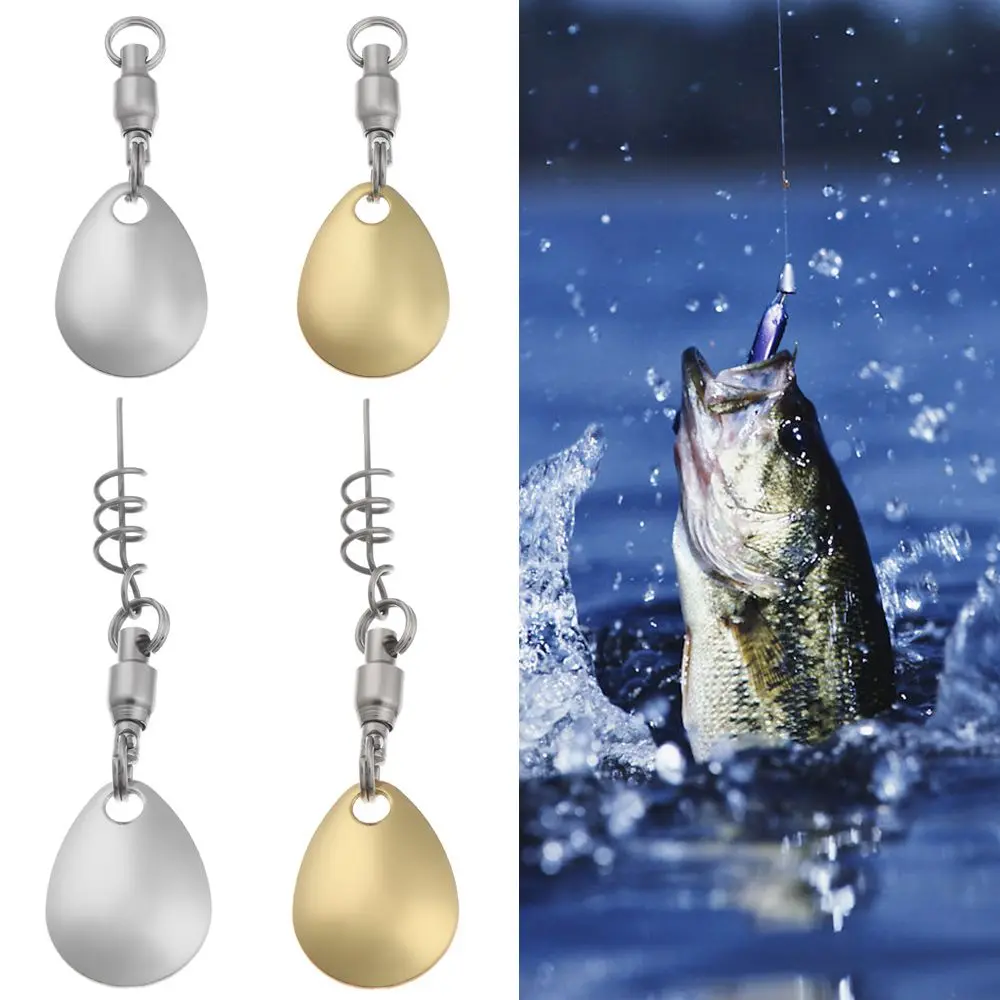 7Pcs Water Droplets/Willow Leaves Shaped Metal Lure DIY Fishing Attractor Spinner Blade VIB Reflective Sequin Spoon Fishing Tool