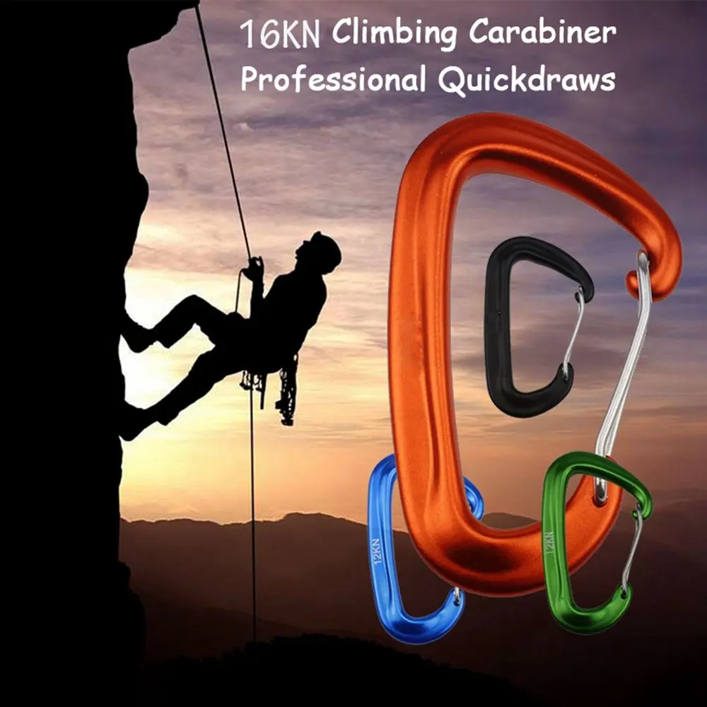 Professional Carabiner D Shape Mountaineering Buckle Hook 16KN Safety Buckle Climbing Lock Outdoor Climbing Equipment Accessory