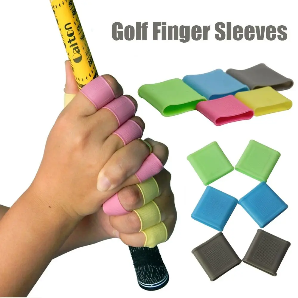 8PCS Silicone Golf Finger Sleeves Finger Band Sports Non-Slip Hand Protector Support for Basketball Baseball Tennis Bowling