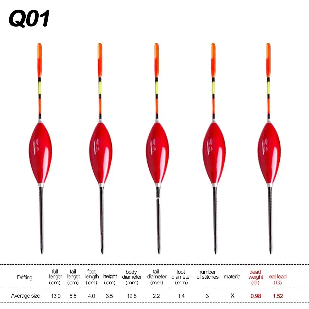 5PCS Bobber Float Ice Fishing Float Superfine Workmanship Freshwater Floaters Rock Fishing Short Crucian Carp Rock Fishing Float