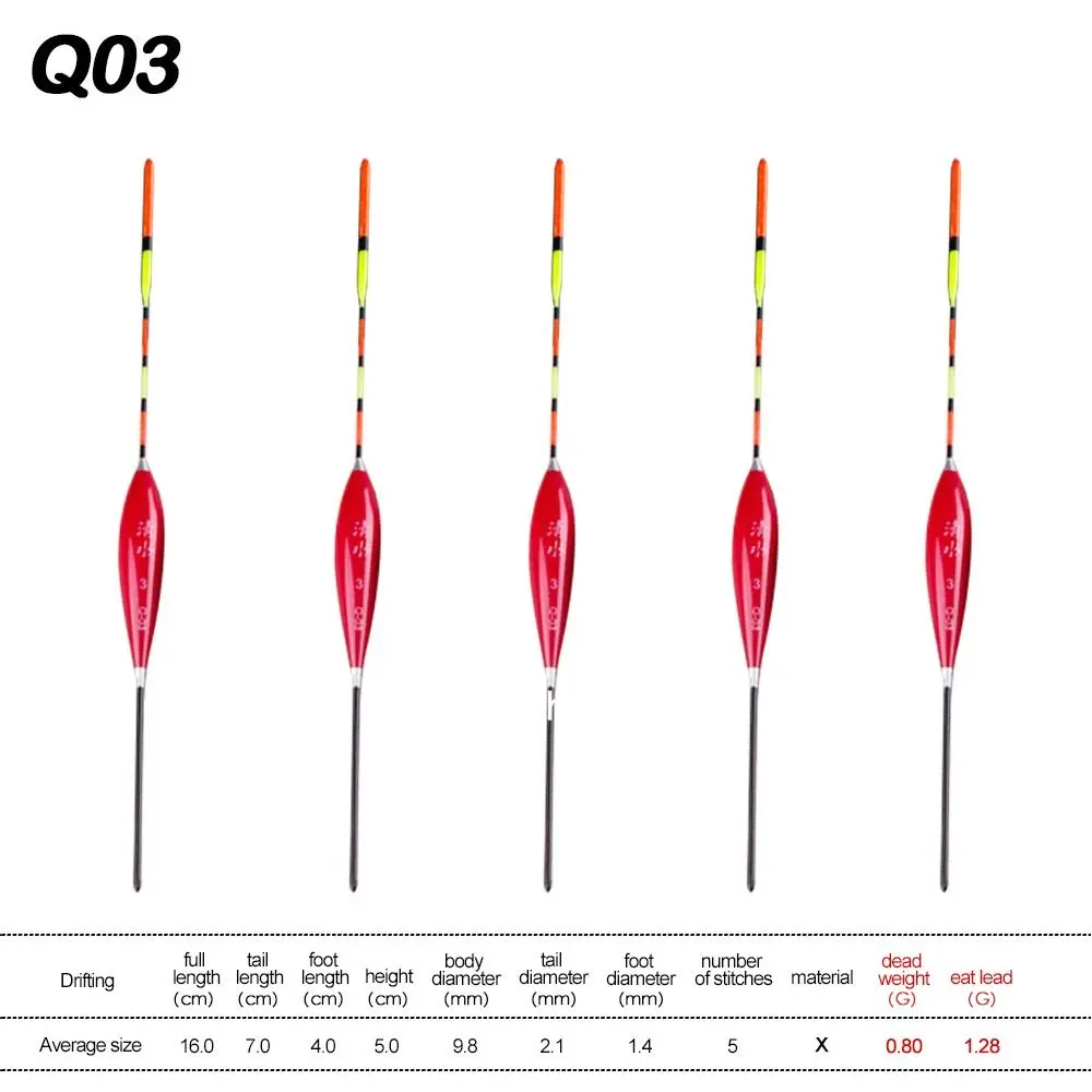 5PCS Bobber Float Ice Fishing Float Superfine Workmanship Freshwater Floaters Rock Fishing Short Crucian Carp Rock Fishing Float