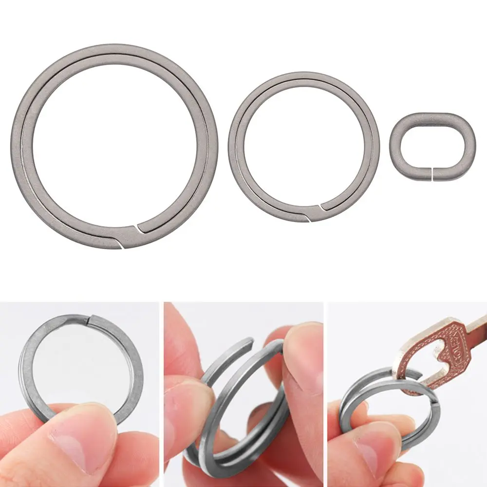 1PC Durable Titanium Alloy Key Rings Super Lightweight Keychains Outdoor Buckle DIY Car Keychain Pendant Rings for Male Gift