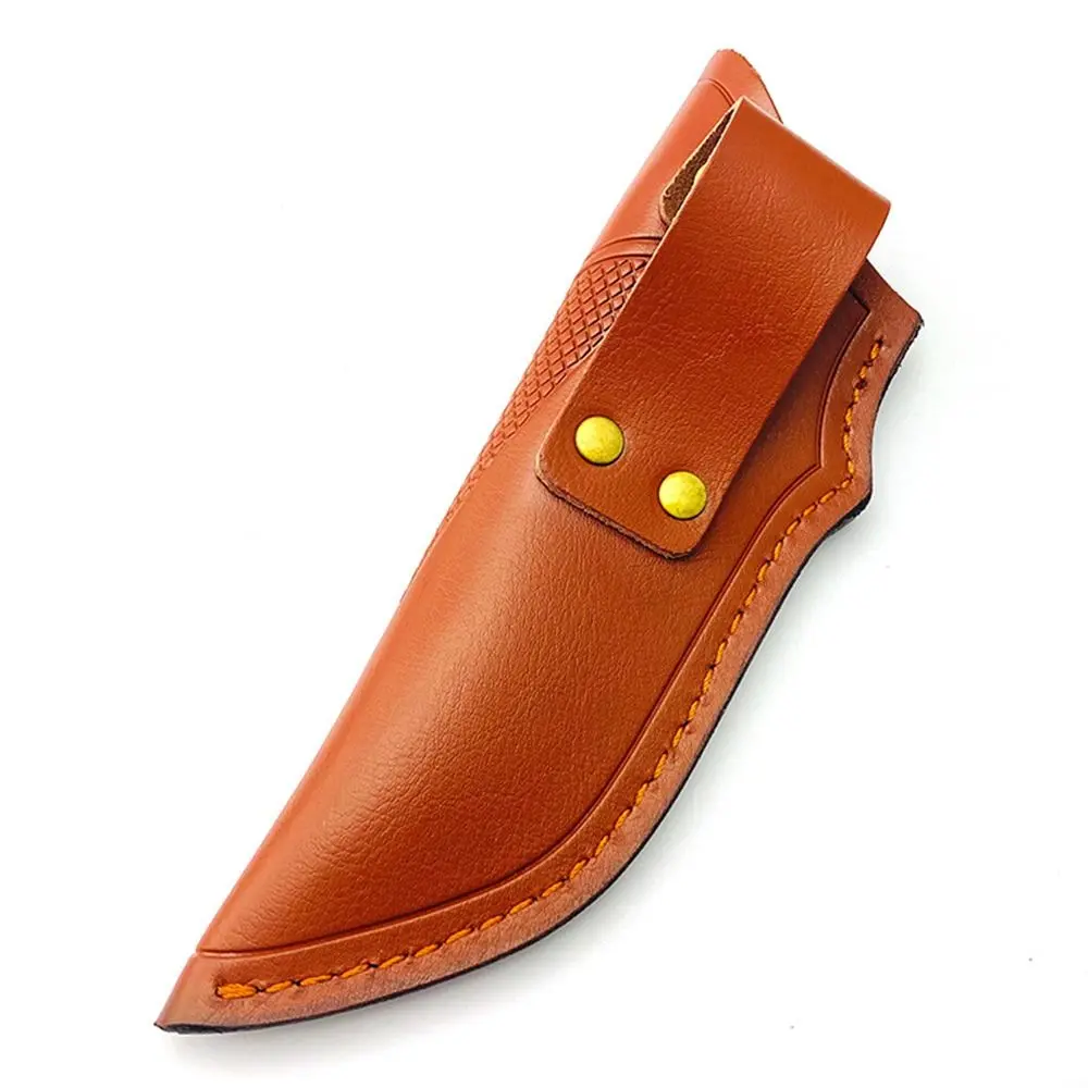 Relief Leather Straight Knife Scabbard Flashlight Belt Loop Case Holder Leather Sheath Outdoor Hunt Camp Knife Carry Equipment