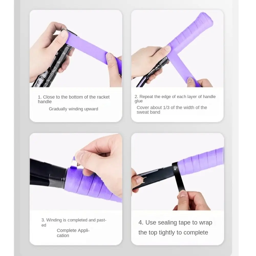 New Sweatband Badminton Racket Handle Grip Gradient Non-slip Overgrip Tape Winding Tennis Racket Rubber Grip Racquet Supplies