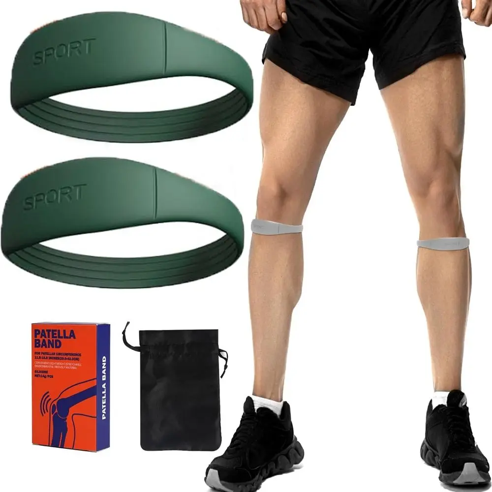 Silicone Patella Tendon Knee Straps Knee Support Knee Care Patella Knee Strap Fixed Protection Flexible Knee Sports Support Band
