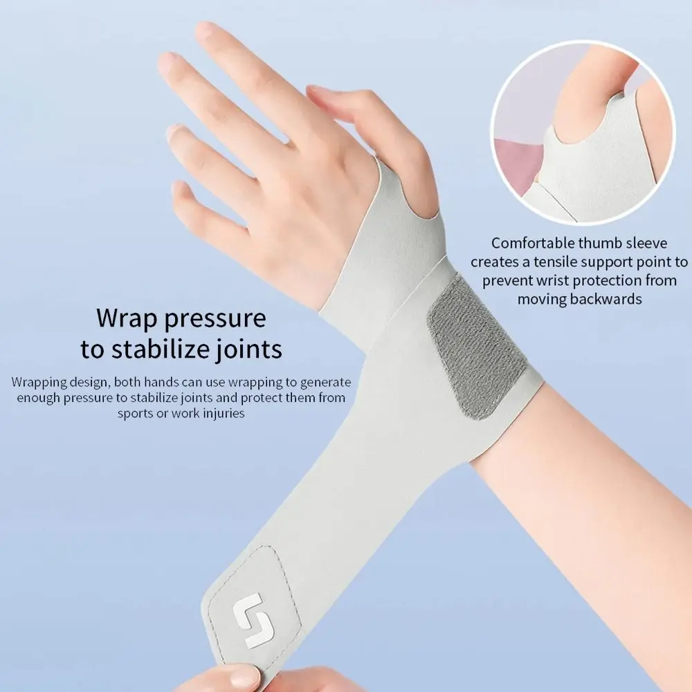 Ultra Thin Adjustable Wrist Guard Wrist Sprain Tendonitis Sleeve Badminton Basketball Joint Brace Wristband with Fastener Tape
