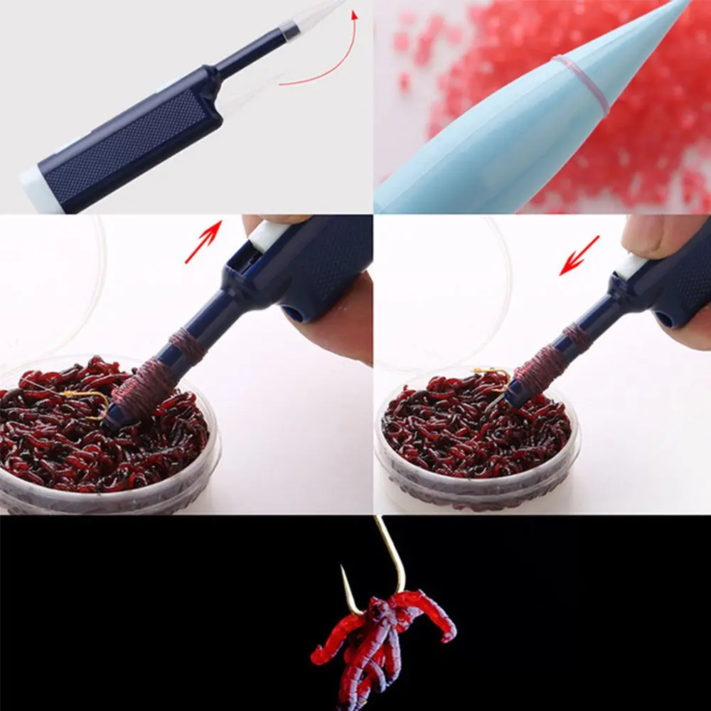 2024 Bloodworm Bait Red Fish Tackle Rubber Bands Granulator Bait Artificial Fishing Accessories Durable Portable Red Insect Clip