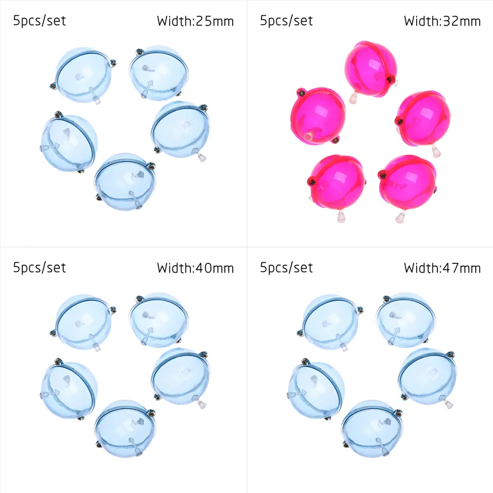 5 Pcs 4 Types Blue Red ABS Plastic Float Balls Water Ball Bubble Fishing Floats Tackle Sea Outdoor Fishing Tools 25/32/40/47mm