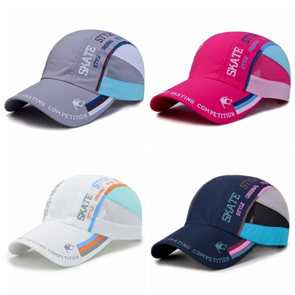 Panel Baseball Hat Letter Printed Hats Sunshade Hat Snapback Cap Quick Dry Hats Outdoor Cycling Sun Hats Sports Baseball Cap