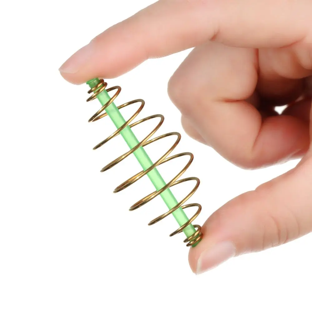 10Pcs 33/45/55mm Fishing Bait Cage Spring Lure Inline Hanging Tackle Stainless Steel Fishing Feeder Trap Basket Feeder Holder