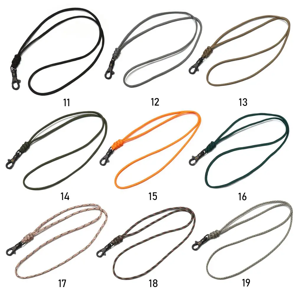 1PC 19 Styles Paracord Keychain Braided Nylon Lanyard With Metal Triangle Buckle High Strength Parachute Cord Carabiner