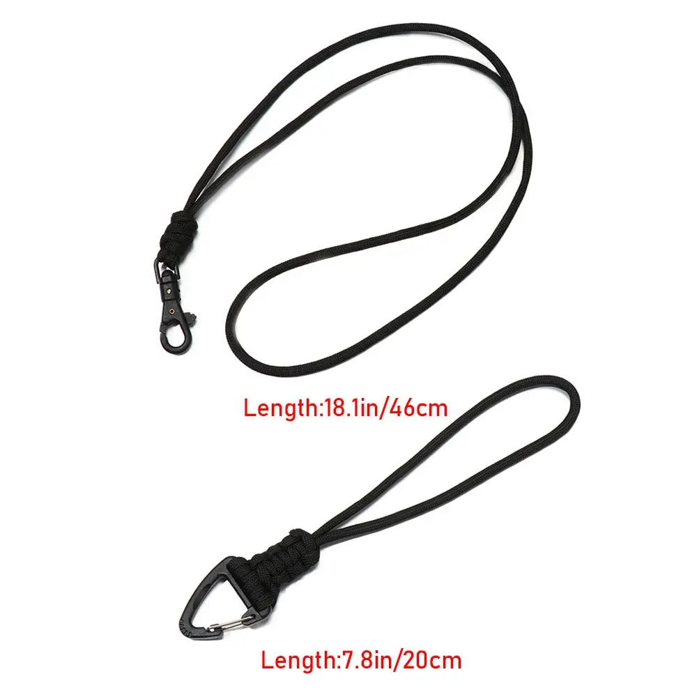 1PC 19 Styles Paracord Keychain Braided Nylon Lanyard With Metal Triangle Buckle High Strength Parachute Cord Carabiner