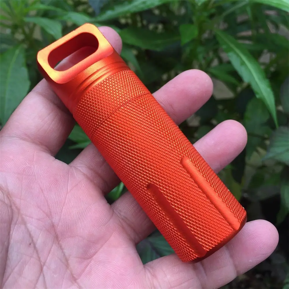 Colorful Aluminum Waterproof EDC Sealed Bottle Survival Storage Box Outdoor Portable Medicine Capsule Bottle Storage Container