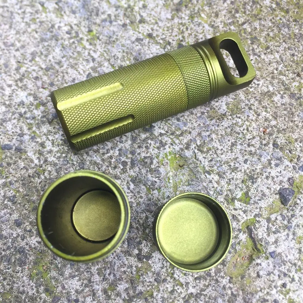 Colorful Aluminum Waterproof EDC Sealed Bottle Survival Storage Box Outdoor Portable Medicine Capsule Bottle Storage Container