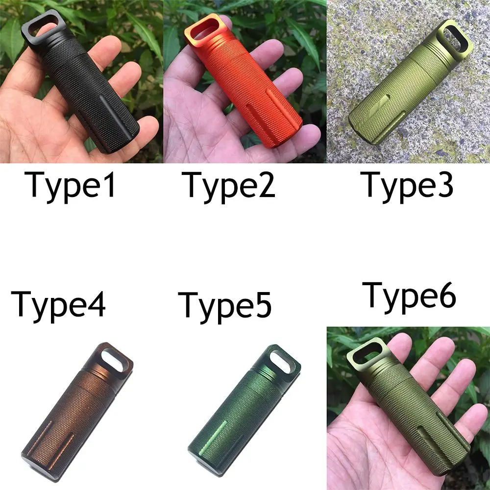 Colorful Aluminum Waterproof EDC Sealed Bottle Survival Storage Box Outdoor Portable Medicine Capsule Bottle Storage Container