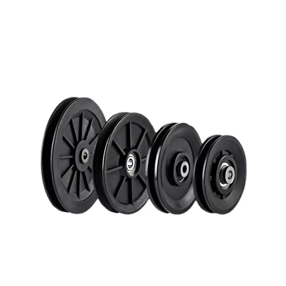 Fitness Equipment Parts Pulley Wheel Black Cable Machine Part Nylon Pulley Light Weight Good Wear Resistance Nylon Bearing