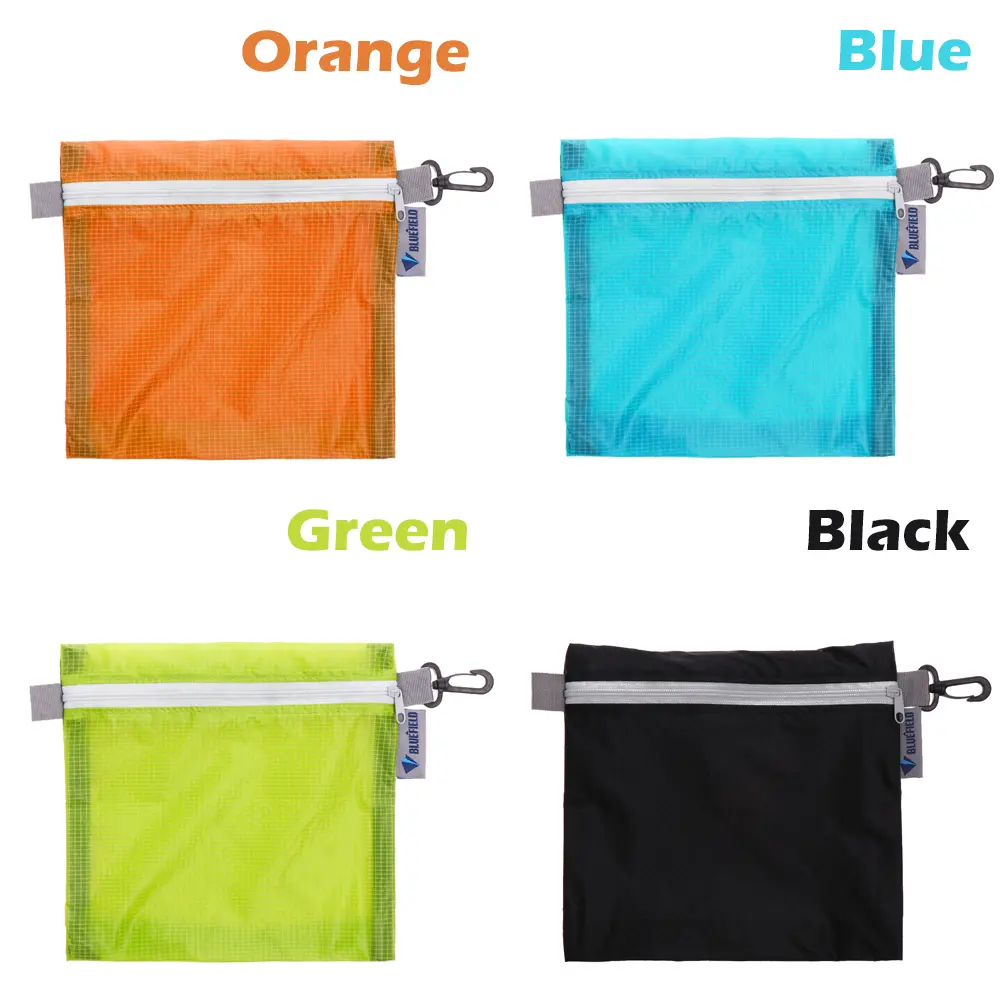 1PC 4 Color Nylon Coated Silicon Fabric Waterproof Zipper Hook Storage Bag Outdoor Camping Hiking Pocket Pouch Organizer
