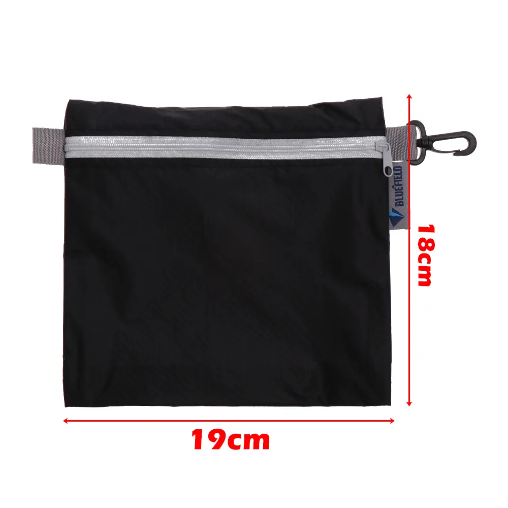 1PC 4 Color Nylon Coated Silicon Fabric Waterproof Zipper Hook Storage Bag Outdoor Camping Hiking Pocket Pouch Organizer