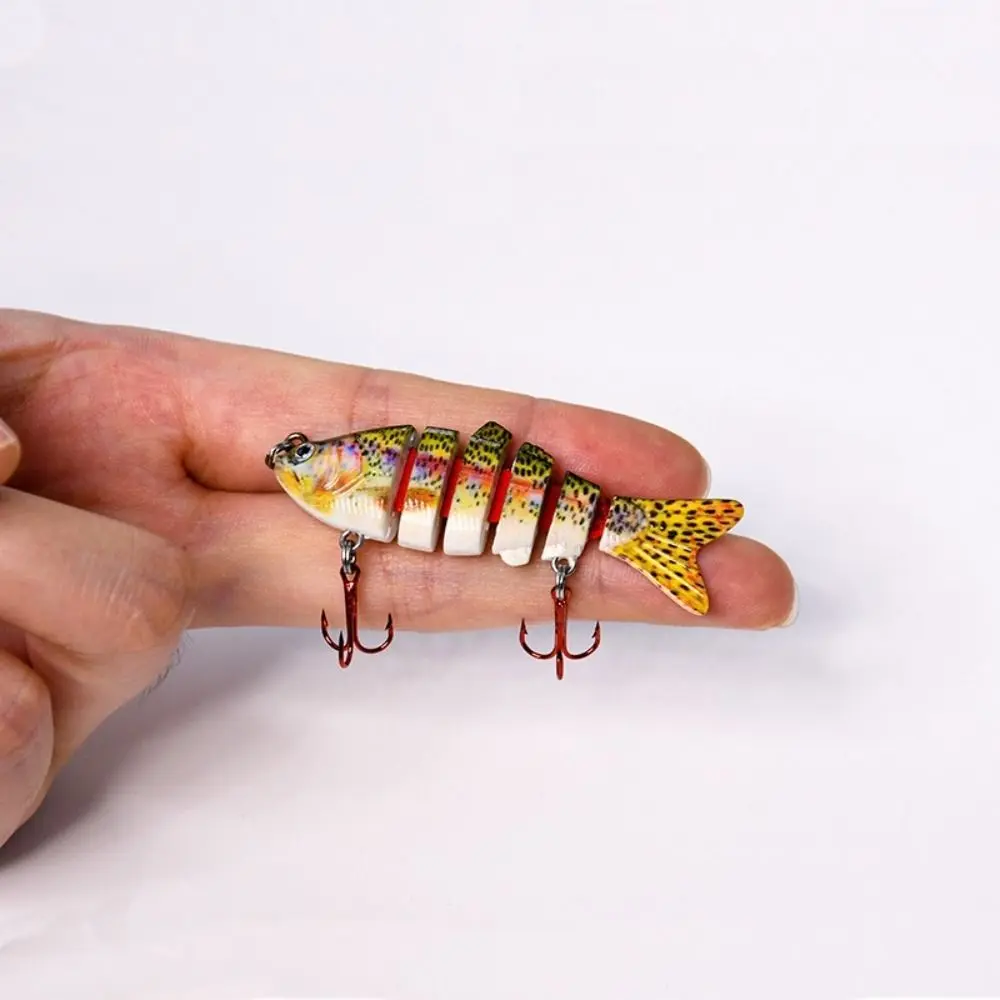 Mini Deep Diving 6 Segment Fishing Lures Bass Crankbaits 6cm 4.5g Bionic Bait 3d Eyes 5 Segment Plastic Hard Crank Fishing Bait