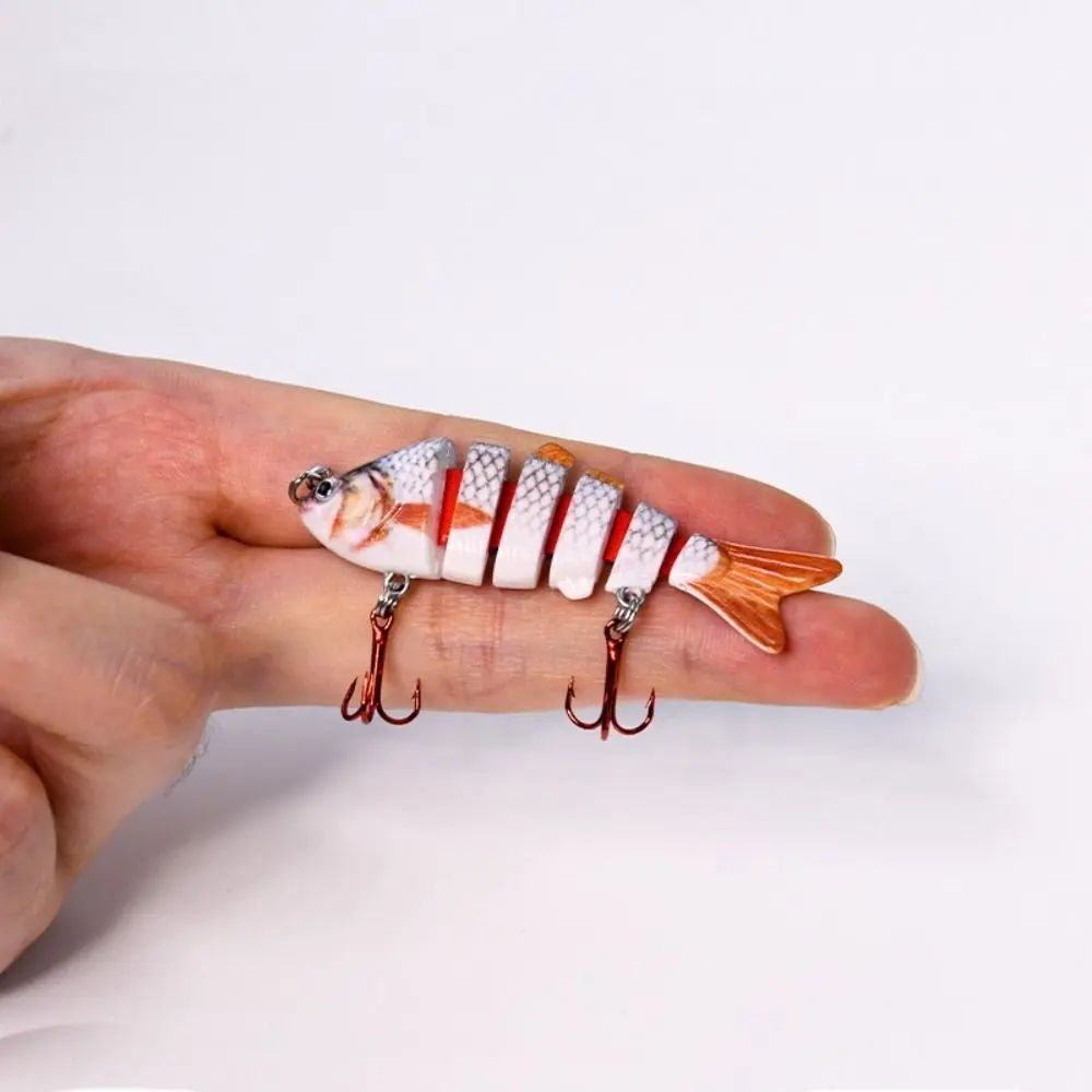 Mini Deep Diving 6 Segment Fishing Lures Bass Crankbaits 6cm 4.5g Bionic Bait 3d Eyes 5 Segment Plastic Hard Crank Fishing Bait