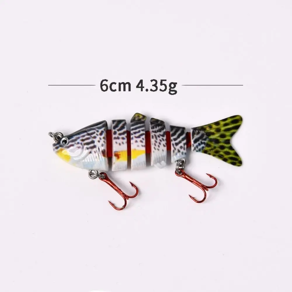 Mini Deep Diving 6 Segment Fishing Lures Bass Crankbaits 6cm 4.5g Bionic Bait 3d Eyes 5 Segment Plastic Hard Crank Fishing Bait