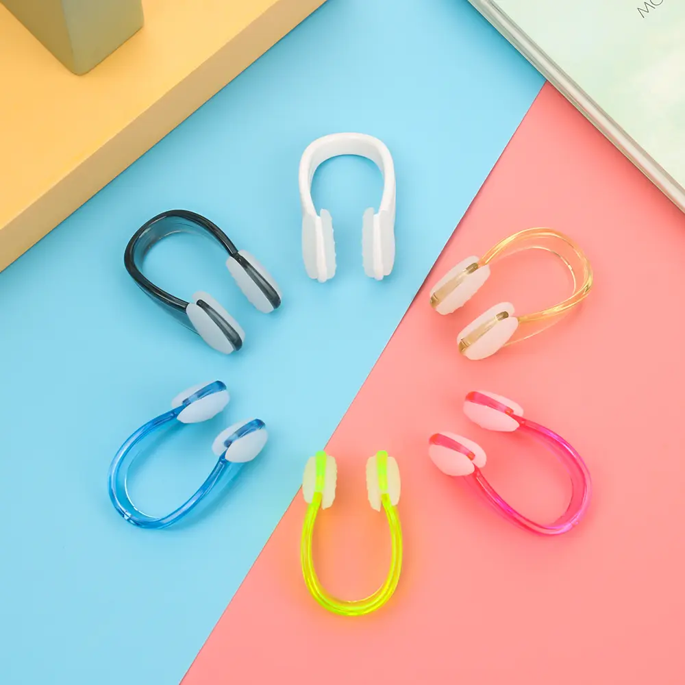 4Pcs/Set Candy Color Soft Silicone Nose Clip Small Size Nose Clip Swimming for Adult Children Water Sports Pool Accessories