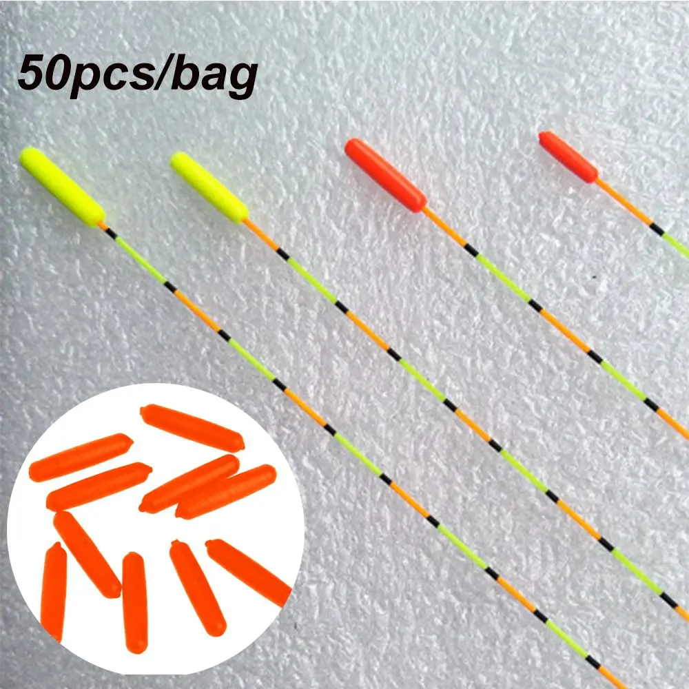 50PCS/Bag Night EPS Stoppers Cylinder Foam Floats Ball Bottom Indicator Fish Beans Oval  Fishing Floats Beads Fishing Tackles