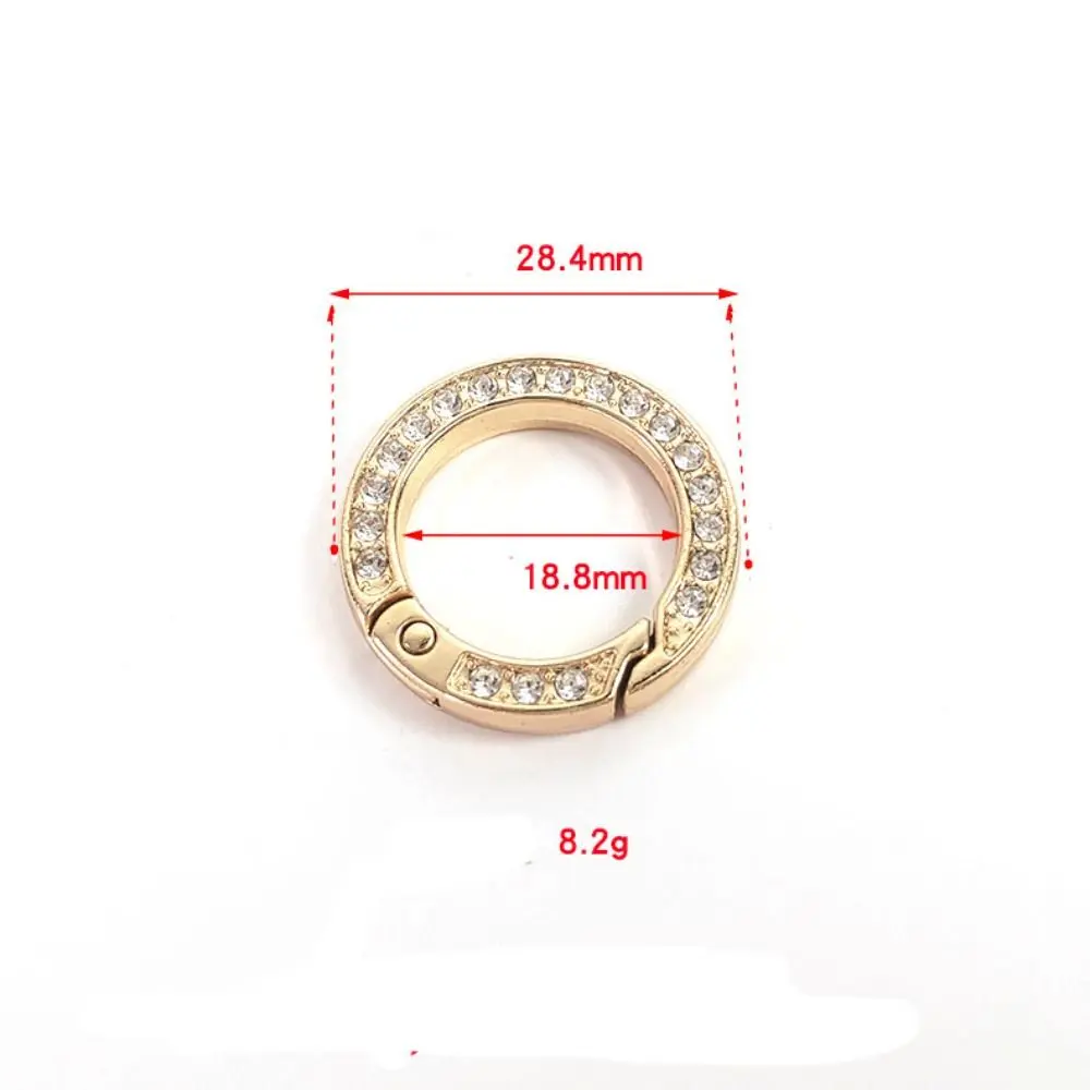 High Quality Black old silver Spring O-Ring Buckles 18.8mm Round Carabiner Diamond Plated Gate Purses Handbags Buckles Carabiner