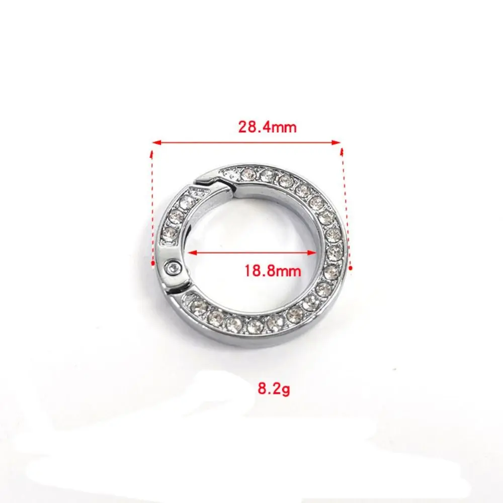 High Quality Black old silver Spring O-Ring Buckles 18.8mm Round Carabiner Diamond Plated Gate Purses Handbags Buckles Carabiner