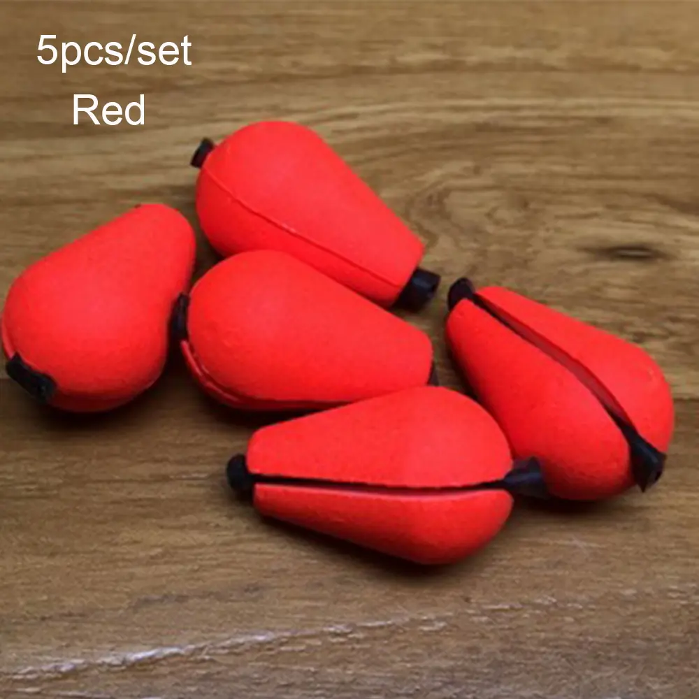 5Pcs/Lot Float Foam Tear Drop Strike Indicator For Fly Fishing Bobbers Float Water Droplets Snap-on Oval Shaped Fishing Floats