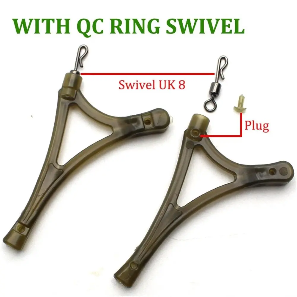 10PCS European Style Carp Fishing Tackle Anti Tangle System For Method Feeder Cage Carp Rigs Side Bends Swivel Fish Accessories