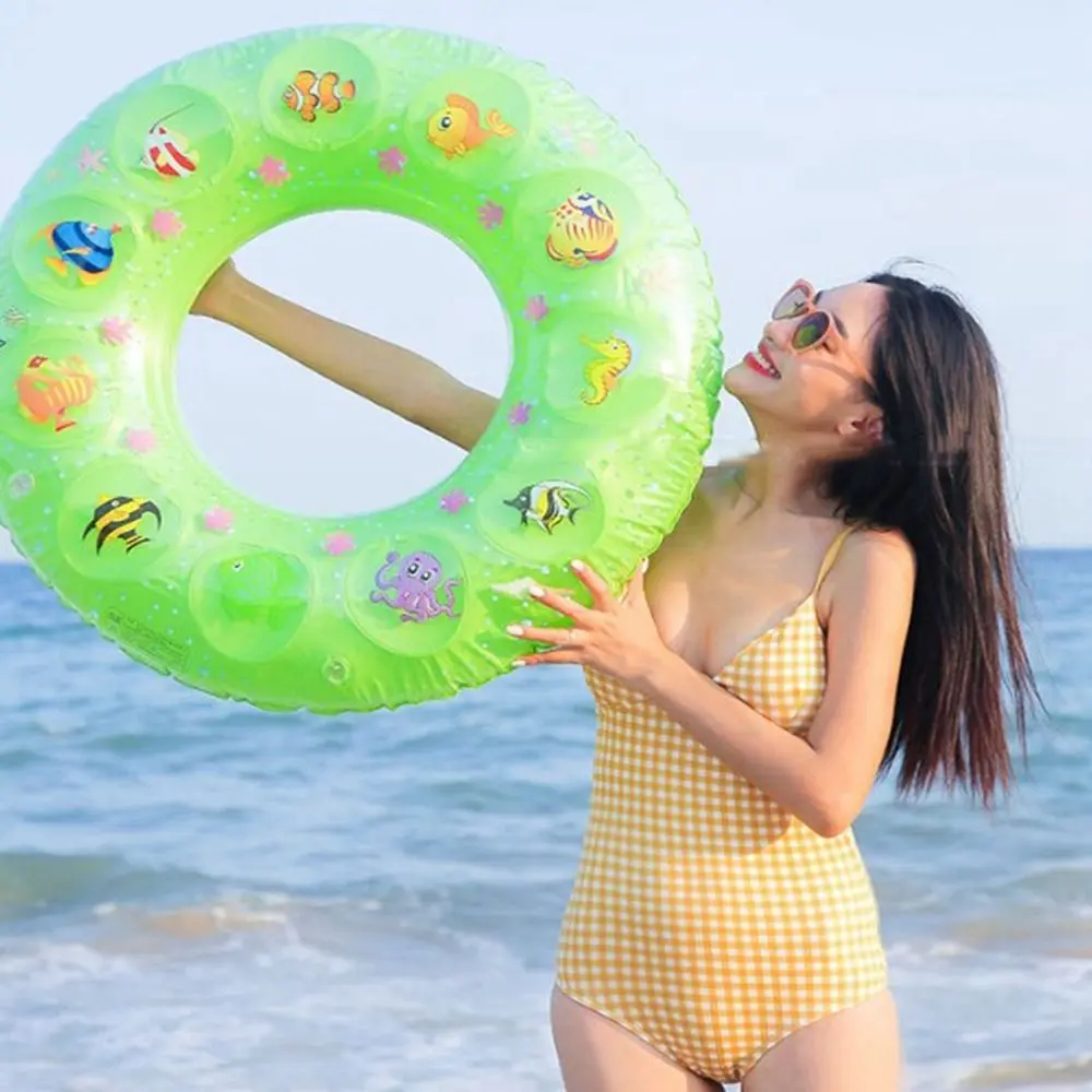 Transparent Crystal Double-layer Thickened Swim Ring PVC Water Park Equipment Inflatable Double Airbag Universal Lifebuoy