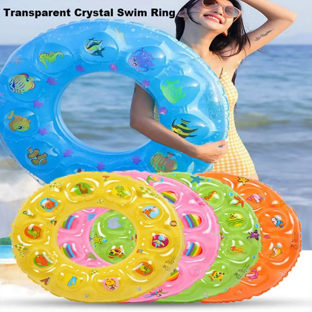 Transparent Crystal Double-layer Thickened Swim Ring PVC Water Park Equipment Inflatable Double Airbag Universal Lifebuoy