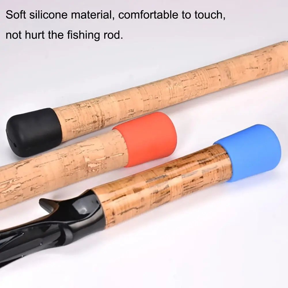 1PC Fishing Rod End Cap Silicone Plug Cover Fishing Rod Tail Plug Protector Case Strong Elasticity Fishing Tackle Accessories