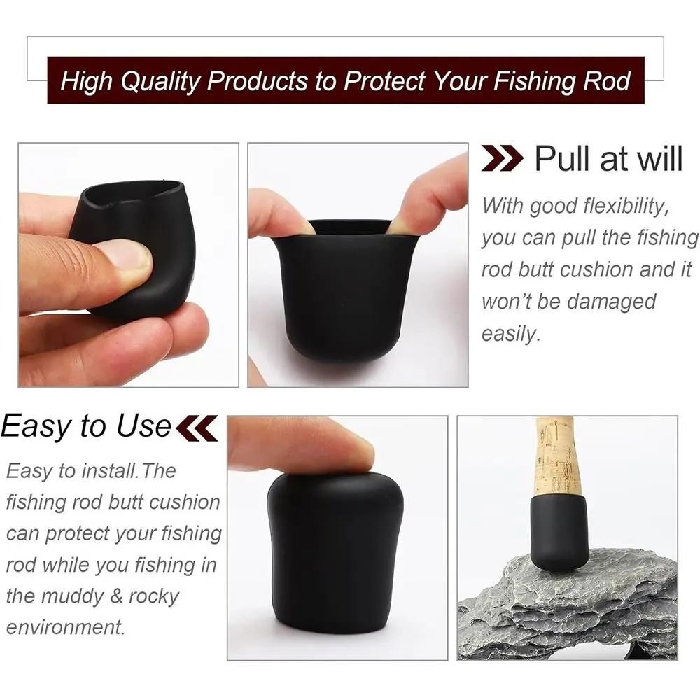 1PC Fishing Rod End Cap Silicone Plug Cover Fishing Rod Tail Plug Protector Case Strong Elasticity Fishing Tackle Accessories