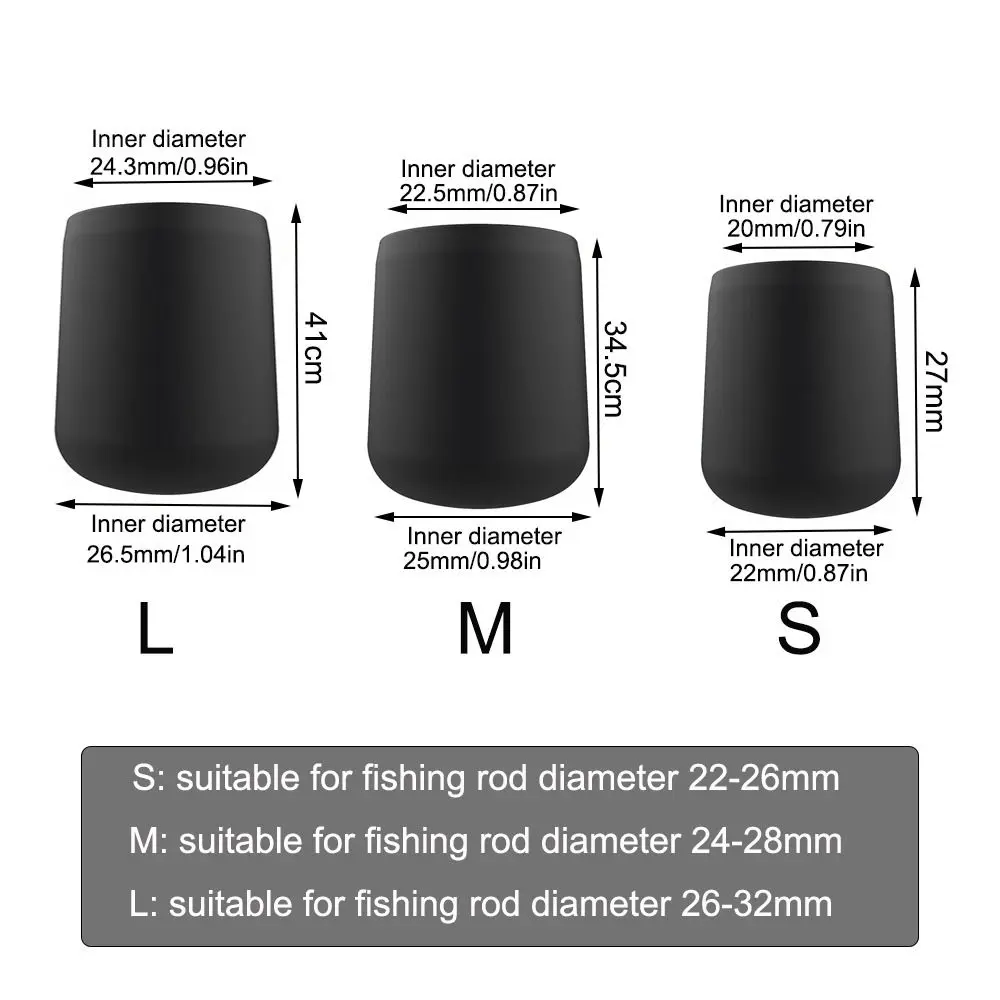 1PC Fishing Rod End Cap Silicone Plug Cover Fishing Rod Tail Plug Protector Case Strong Elasticity Fishing Tackle Accessories