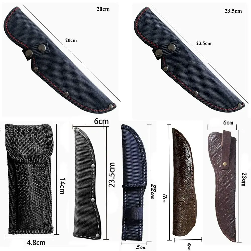 Knife Sheath Leather Sheath With Waist Belt Buckle Pocket Multi-function Tool Knife Protective Cover Leather Sheath Belt Tools