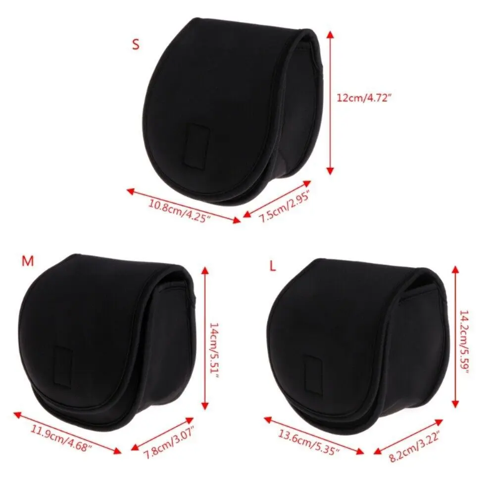 Portable Neoprene Reel Protective Cover Luya Fishing Accessories Fishing Reel Bag Large Capacity Black Baitcasting Reel Bag